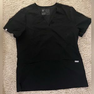 Figs black Casma three pocket scrub top (medium)
